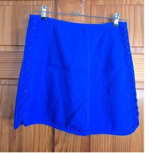 Vibrant Blue Zara Skirt with Button Details Down The Side Womens MED Zipper Back